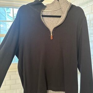 Banana Republic Factory Black and Gray Zip Up Sweater